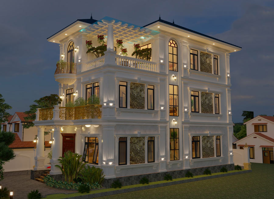 mau-biet-thu-3-tang-kieu-phap-mai-nhat-2 Mẫu thiết kế biệt thự 3 tầng kiểu Pháp mái Nhật