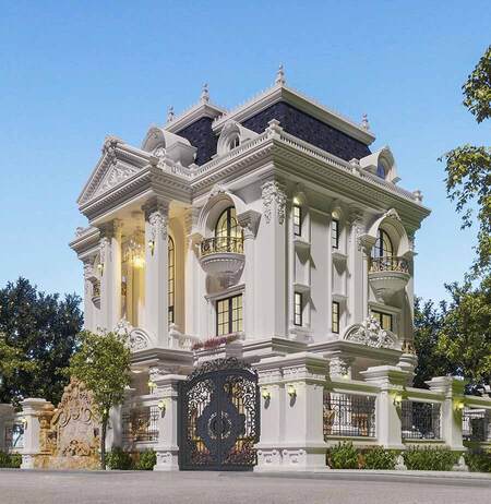 mau-biet-thu-kieu-phap-5-phong-ngu-1 Mẫu biệt thự kiểu Pháp 5 phòng ngủ