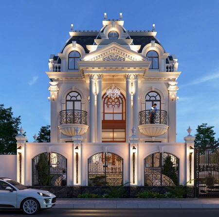 mau-biet-thu-kieu-phap-6-phong-ngu-1 Mẫu nhà biệt thự kiểu Pháp 6 phòng ngủ