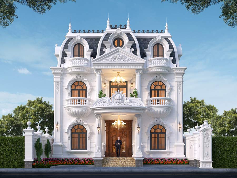 mau-biet-thu-kieu-phap-mai-mansard-1 Biệt thự kiểu Pháp mái Mansard