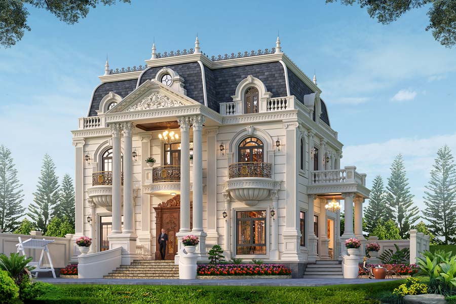 mau-biet-thu-lau-dai-kieu-phap-2-tang-co-dien-3 Mẫu biệt thự lâu đài kiểu Pháp 2 tầng