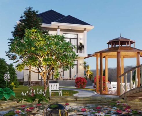 TOP 15+ mẫu nhà phố mặt tiền 8m 2 tầng đẹp hiện đại 2024 6 Mẫu thiết kế nhà phố 8m 2 tầng 4 phòng ngủ