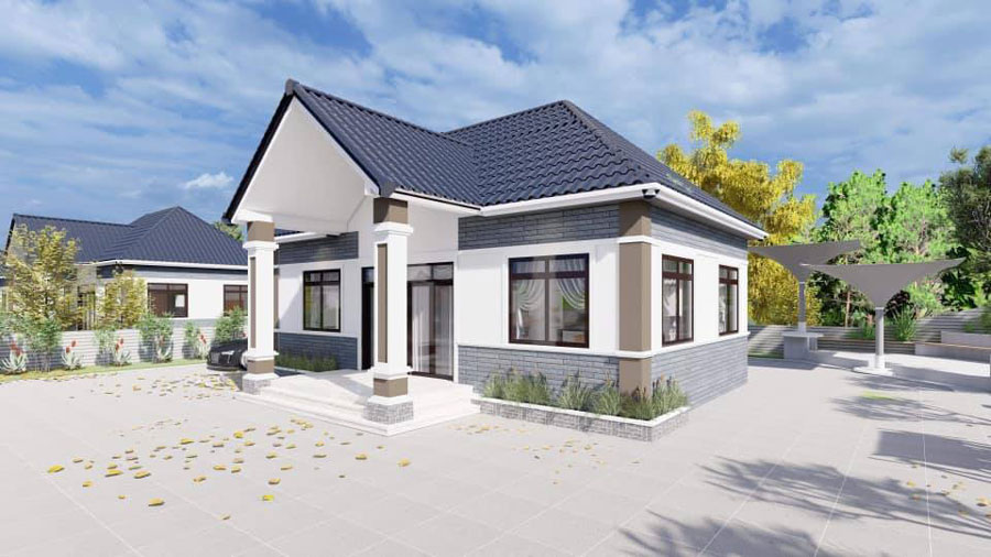 mau-nha-1-tang-3-phong-ngu-kieu-biet-thu Nhà 1 tầng 3 phòng ngủ kiểu Biệt thự