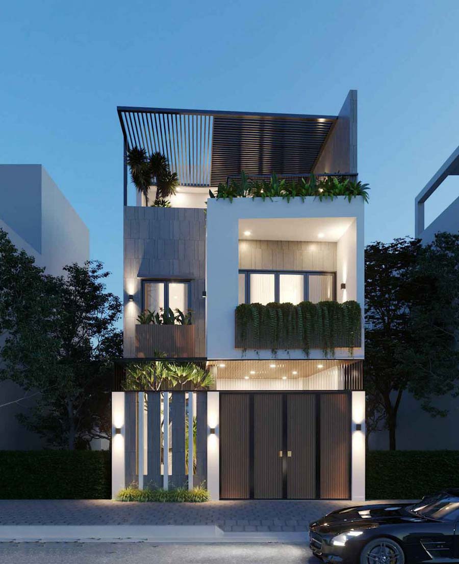 Nhà 1 trệt 1 lầu 1 sân thượng