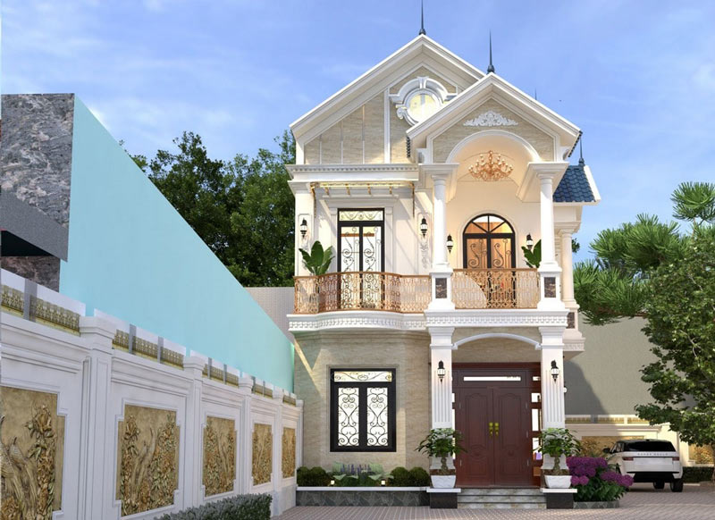 Mẫu nhà 1 trệt 1 lầu 5x15 mái thái