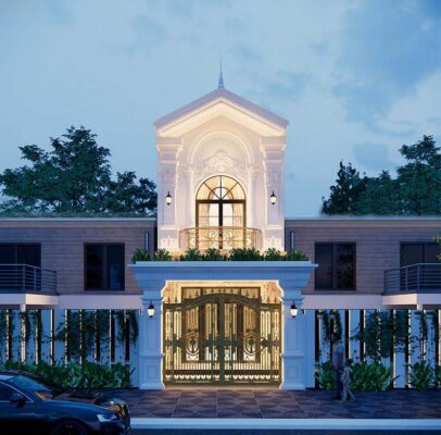 Mẫu thiết kế nhà 1 trệt 1 lầu 5x15 tân cổ điển