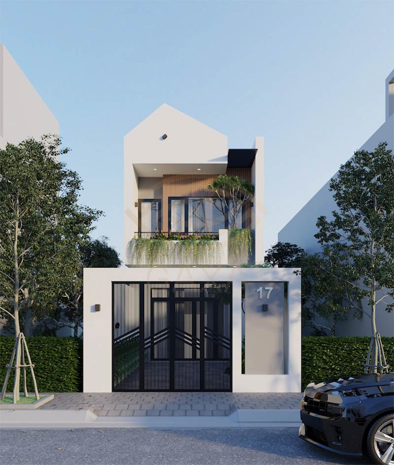 Mẫu nhà 1 trệt 1 lầu 5x17 có gara