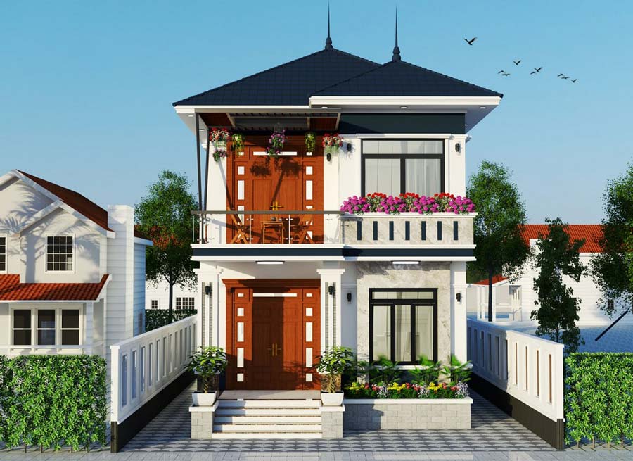 mau-nha-1-tret-1-lau-7x15-mai-thai-1 Mẫu nhà 1 trệt 1 lầu 7x15 mái Thái