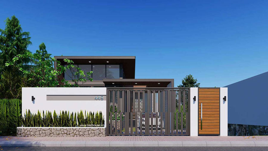 Mặt tiền nhà 1 trệt 1 lầu hiện đại