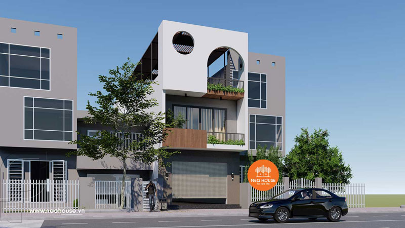 Mẫu nhà 1 trệt 2 lầu hiện đại 3 phòng ngủ