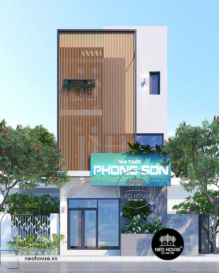 Thiết kế nhà 1 trệt 2 lầu kết hợp kinh doanh