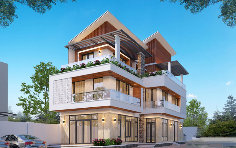 mau-nha-ong-3-tang-mai-lech-4 Mẫu nhà 3 tầng hiện đại mái lệch