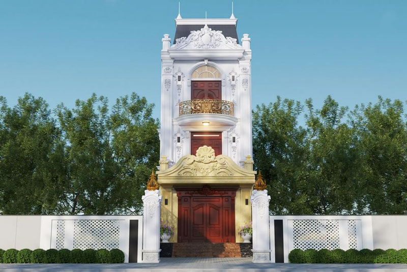 mau-nha-ong-3-tang-tan-co-dien-1 Mẫu thiết kế nhà ống 3 tầng tân cổ điển