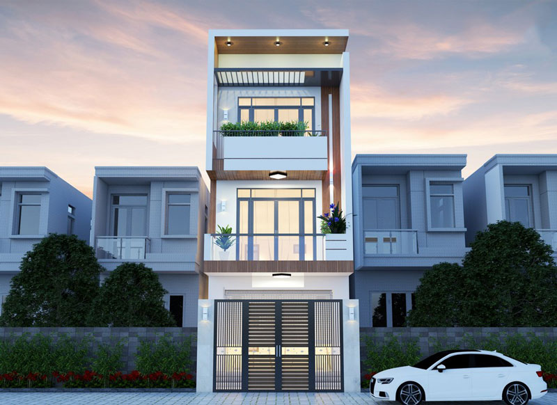 mau-nha-ong-dep-3-tang-5x20m-1 Mẫu mặt tiền nhà ống 3 tầng 5x20m