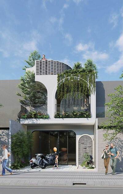 Những mẫu nhà phố 2 tầng ngang 6m