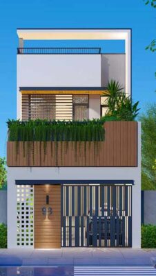 mẫu thiết kế nhà ngang 6m dài 7m