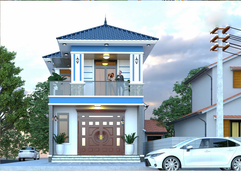 Mẫu thiết kế nhà phố 2 tầng 4x20m