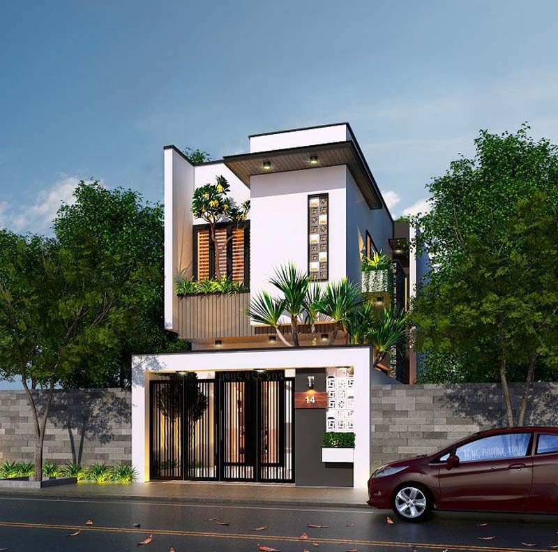 Mẫu thiết kế nhà phố 2 tầng 4x20m