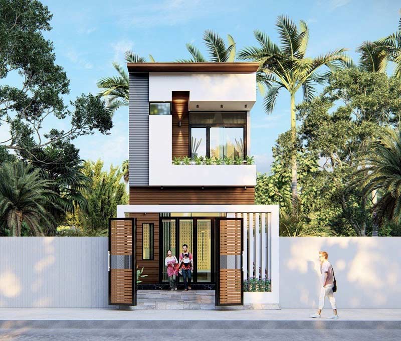 Mẫu thiết kế nhà phố 2 tầng 4x20m