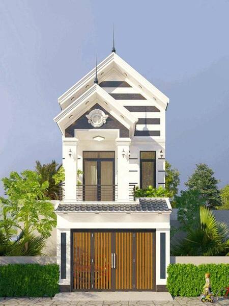 Mẫu nhà 1 trệt 1 lầu mái Thái 5x15m