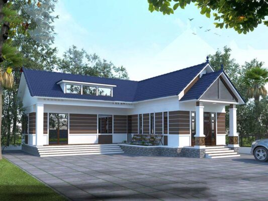 100+ mẫu nhà cấp 4 giá 500 triệu siêu đẹp siêu tiết kiệm 6 Nhà cấp 4 mái thái 3 phòng ngủ chữ l kết hợp sân vườn