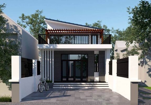 Mẫu nhà cấp 4 mái lệch 300 triệu