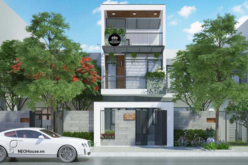 Mẫu nhà phố 2 tầng 1 tum diện tích 70m2