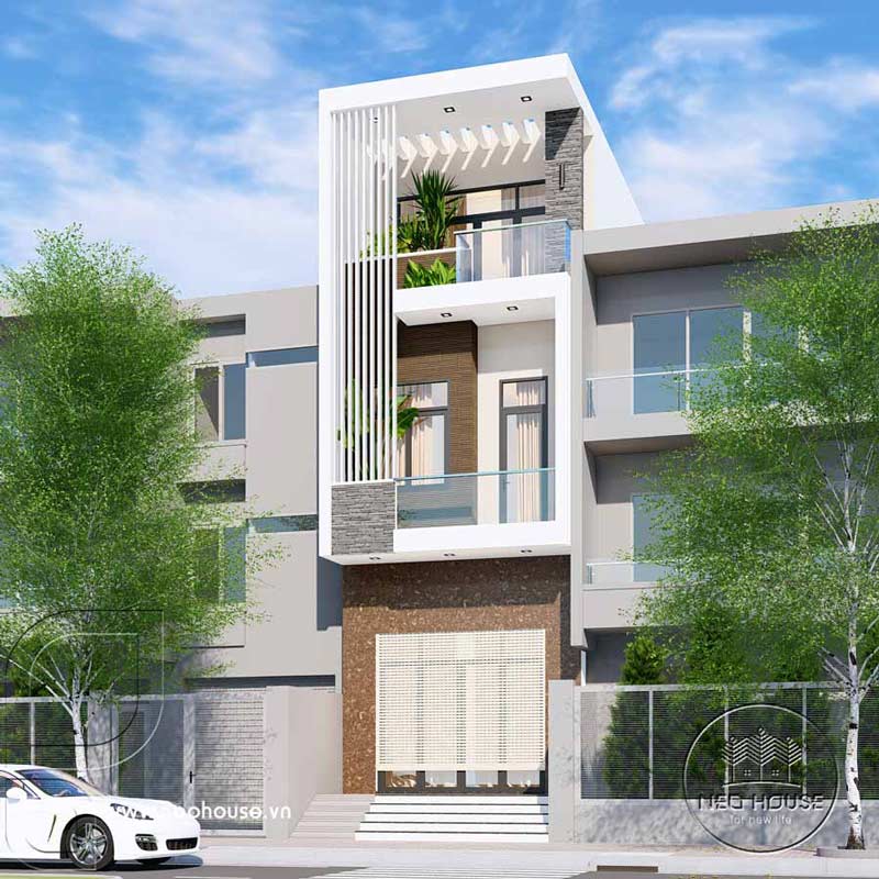 nha-pho-2-tang-3x12m-anh-2 Tổng quan về phối cảnh mẫu nhà phố 2 tầng 3x12m sân thượng