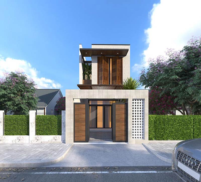 Mẫu thiết kế nhà 2 tầng 70m2 2 phòng ngủ