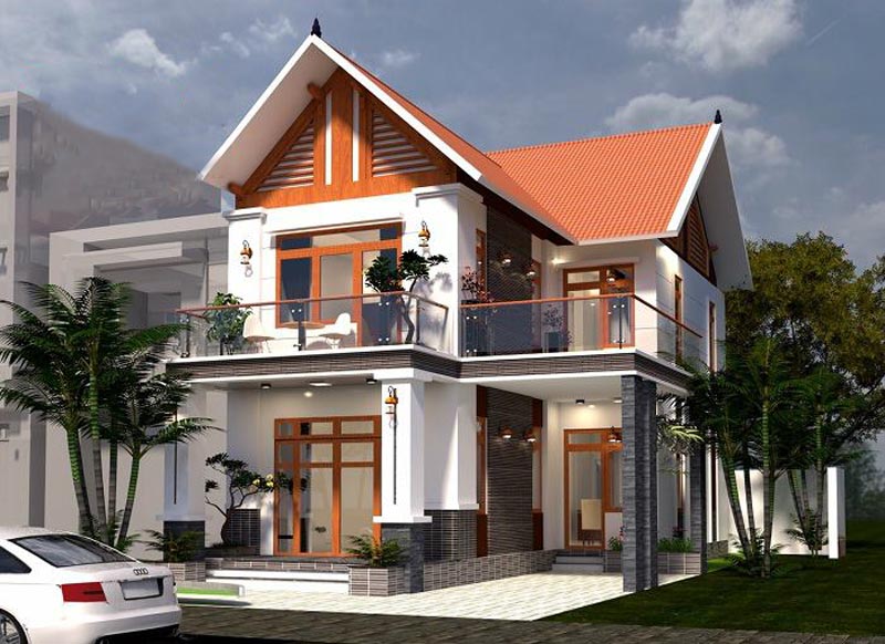 Mẫu nhà phố 2 tầng 70m2 hình chữ L