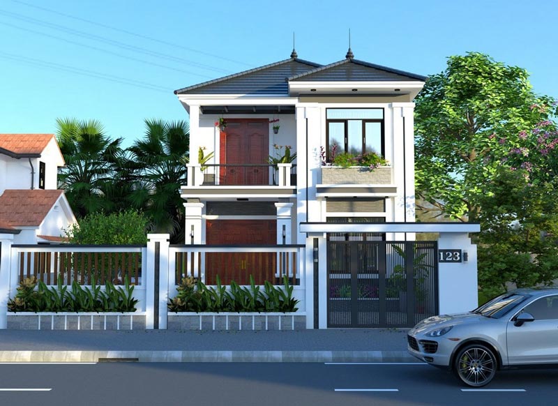 Mẫu nhà phố 2 tầng 70m2 phong cách tối giản