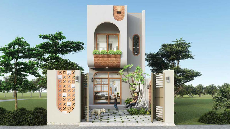 Mẫu thiết kế nhà 2 tầng 70m2 tối ưu chi phí