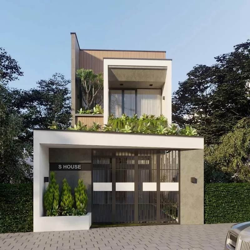 Mẫu nhà phố 2 tầng 7x14 hiện đại