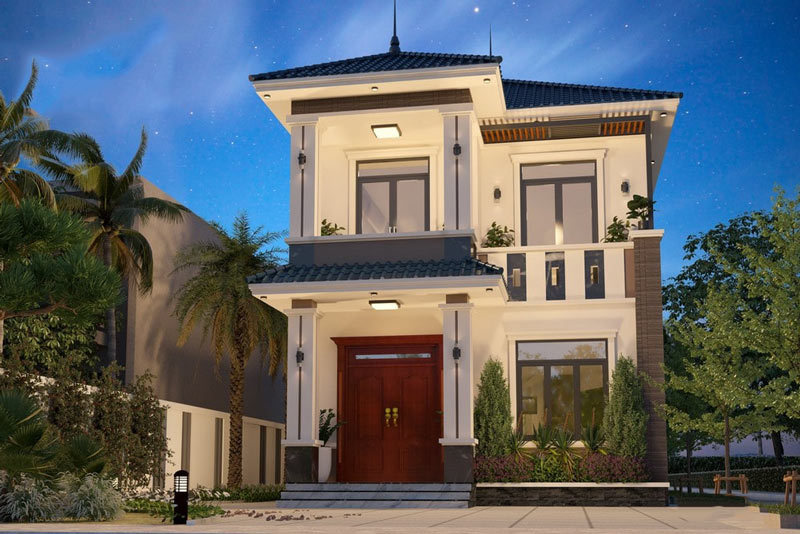 Mẫu nhà phố 2 tầng 7x14 có sân vườn