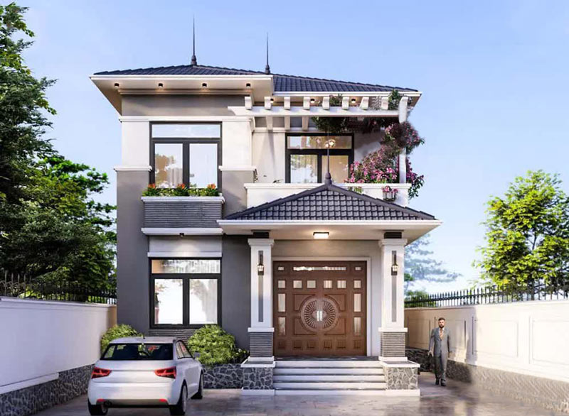 Mẫu nhà phố 2 tầng 7x14 có sân vườn