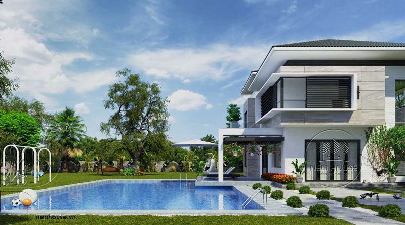 nha-pho-2-tang-80m2-co-ho-boi Nhà 2 tầng hiện đại 90m2 có hồ bơi