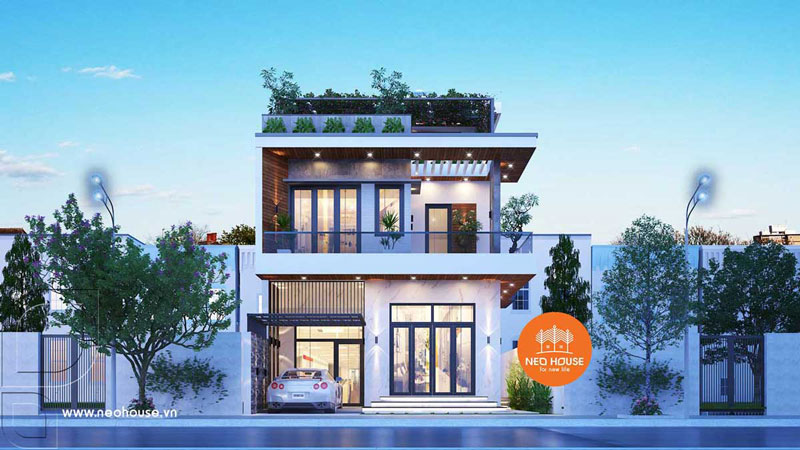 nha-pho-2-tang-80m2-mai-bang Thiết kế nhà 2 tầng 90m2 mái bằng