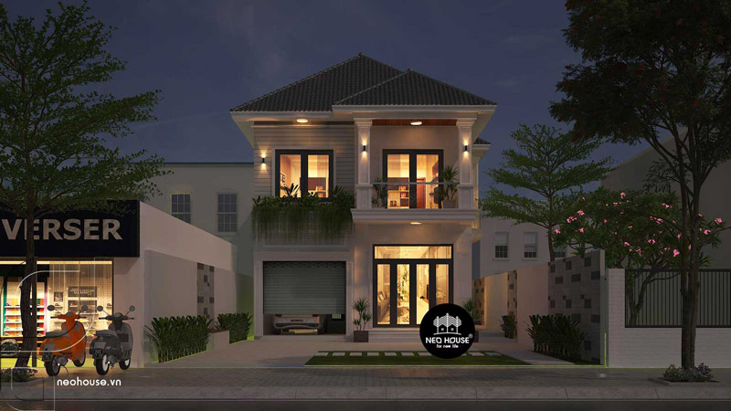 nha-pho-2-tang-80m2-mai-thai Mẫu nhà phố 2 tầng 90m2 mái thái