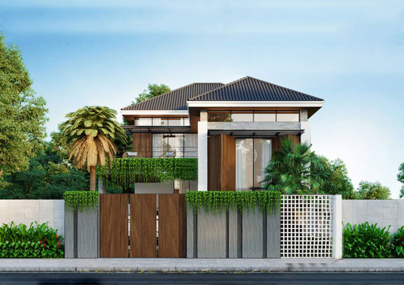 Mẫu nhà phố 2 tầng 8x15 hiện đại