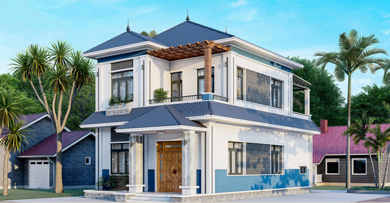 Mẫu nhà phố 2 tầng 8x15 hiện đại