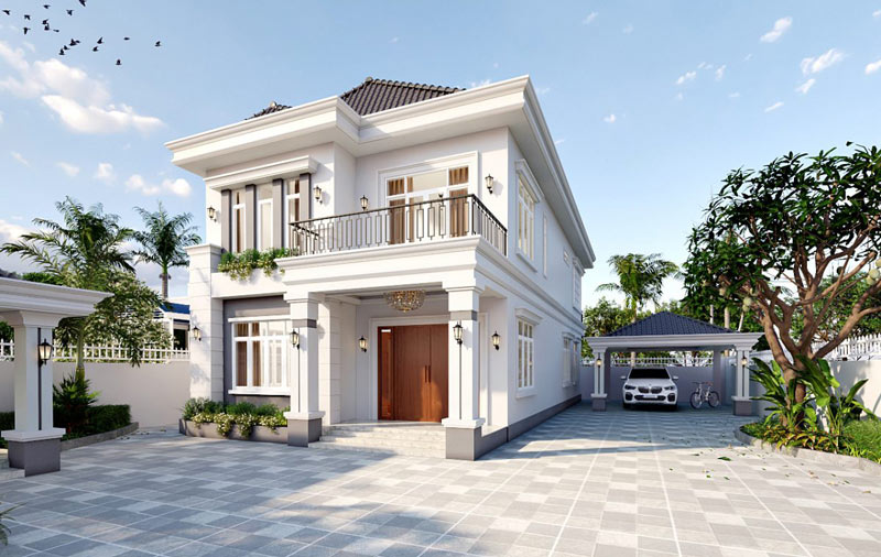 Mẫu nhà phố 2 tầng 8x15 hiện đại