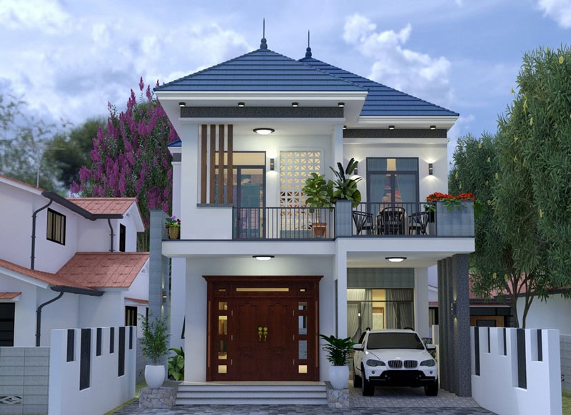 Mẫu nhà phố 2 tầng 8x15 tân cổ điển