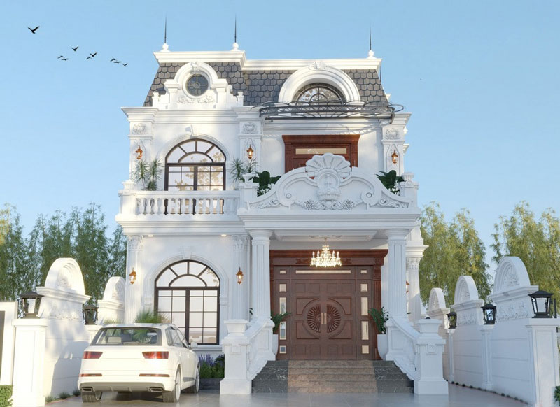 Mẫu nhà phố 2 tầng 8x15 tân cổ điển
