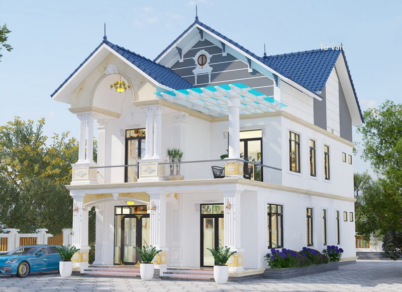 Mẫu nhà phố 2 tầng 8x15 tân cổ điển