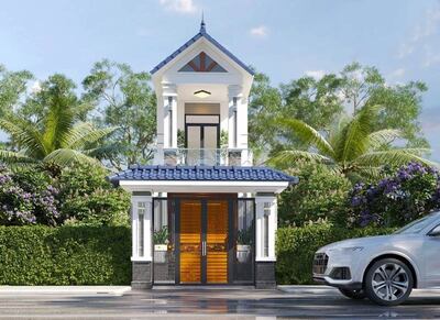 Mẫu nhà phố 2 tầng 5x20m mái thái có sân vườn