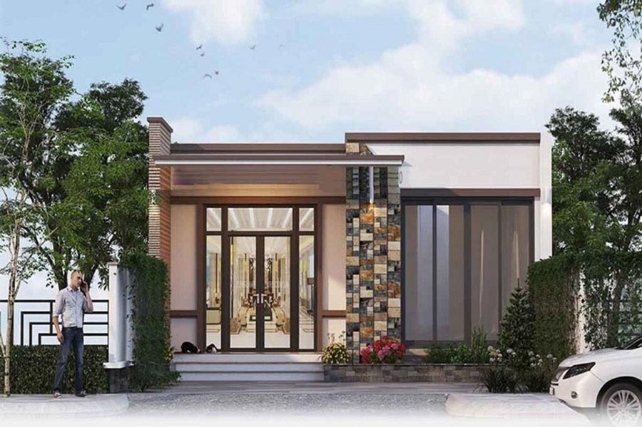 Mẫu nhà phố mặt tiền 7m 1 tầng