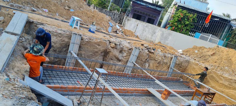Thi công nhà phố phần móng