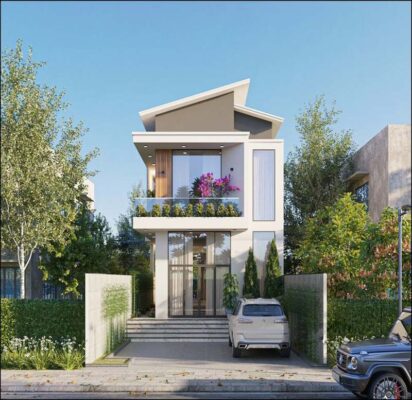 Thiết kế thi công nhà 1 trệt 1 mái lệch diện tích 6x20m