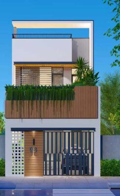 TOP 15+ mẫu nhà phố mặt tiền 8m 2 tầng đẹp hiện đại 2024 4 thiết kế nhà 2 tầng 3 phòng ngủ 80m2