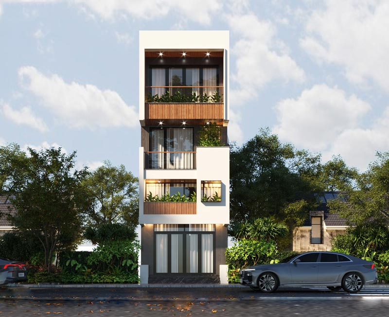 Mẫu nhà diện tích nhỏ 4x10m có gác lửng